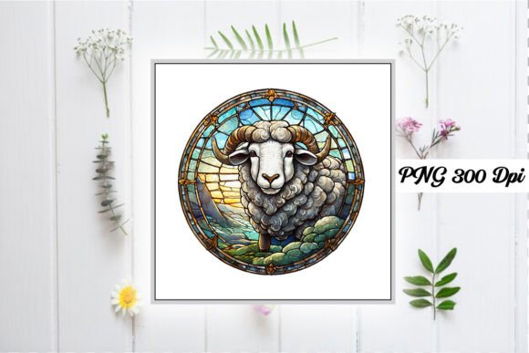 Download Sheep Stained Glass Sublimation Design - Sheep stained glass sublimation design Collection