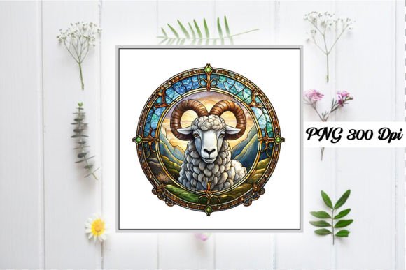 Download Sheep Stained Glass Sublimation Design - Sheep stained glass sublimation design Collection