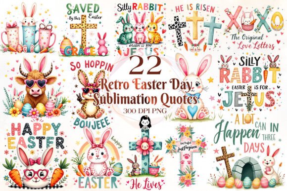 Download Retro Easter Day Sublimation Quotes - Premium Resources