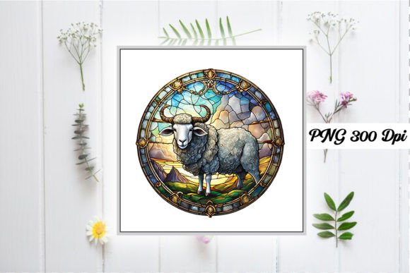Download Sheep Stained Glass Sublimation Design - Sheep stained glass sublimation design Collection