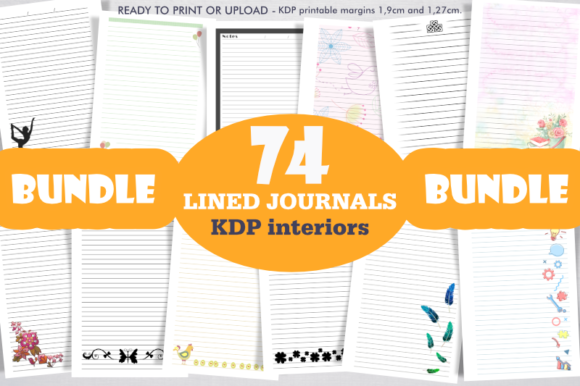 Download Bundle 74 KDP Interiors, Lined Journals. - Kdp interiors Collection