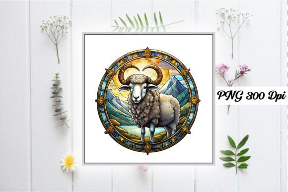 Download Sheep Stained Glass Sublimation Design - Sheep stained glass sublimation design Collection