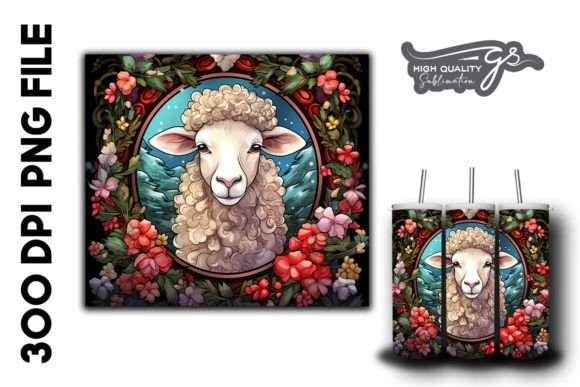 Download Sheep Christmas Vibes Stained Glass - Premium Resources